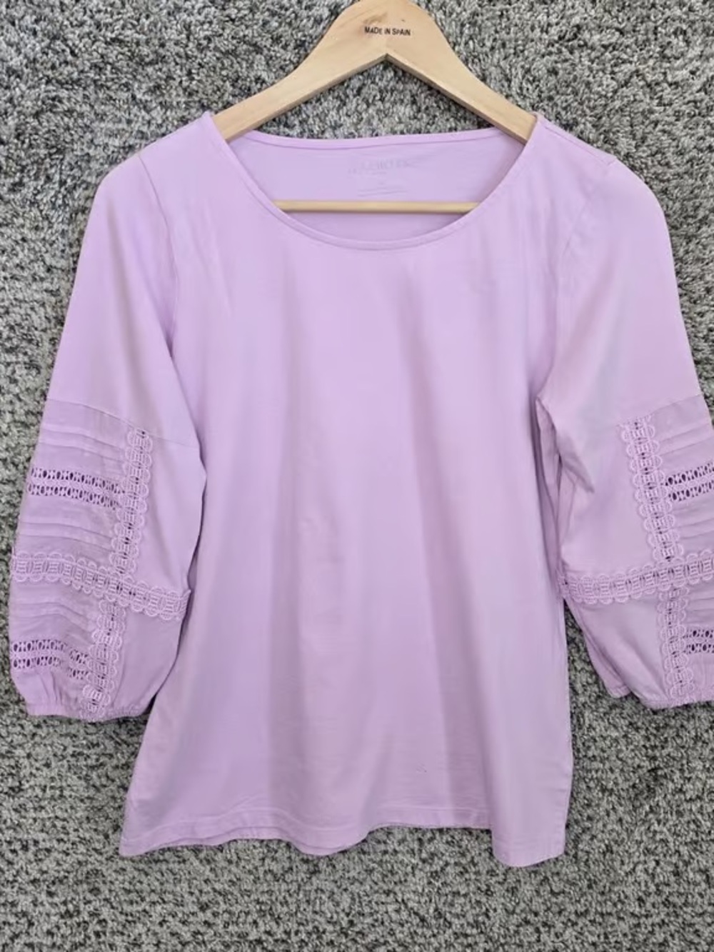 Women's Lavender Peasant Sleeve Top
